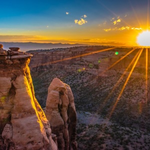 Scenic Colorado canyon sunrise near Golden Rookie Dispensary in Grand Junction