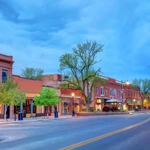 Downtown Grand Junction Colorado evening streetscape